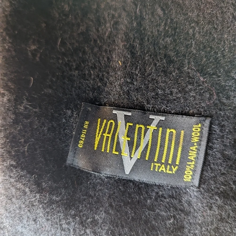 🖤 Valentini Scarf Black 100% Wool Soft Mens Made in Italy classy quiet luxury
